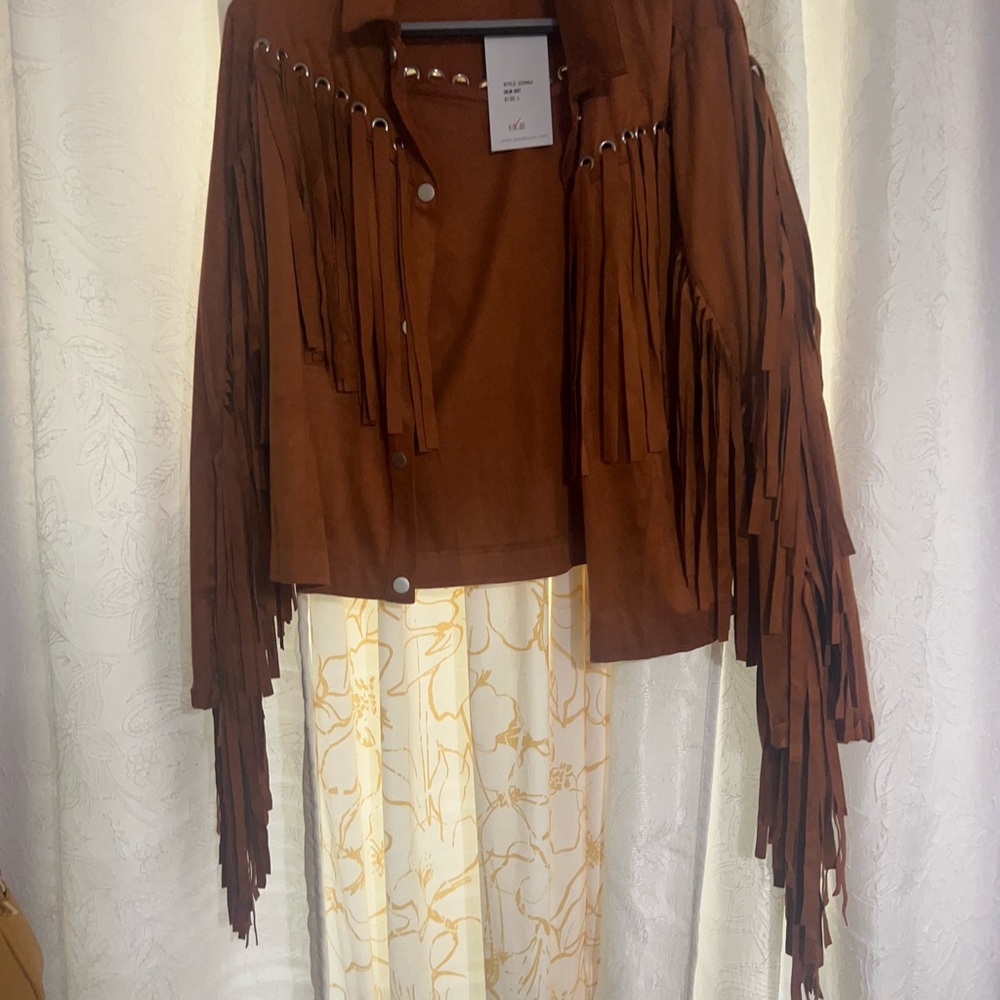 Stylish Brown Fringe Leather Jacket